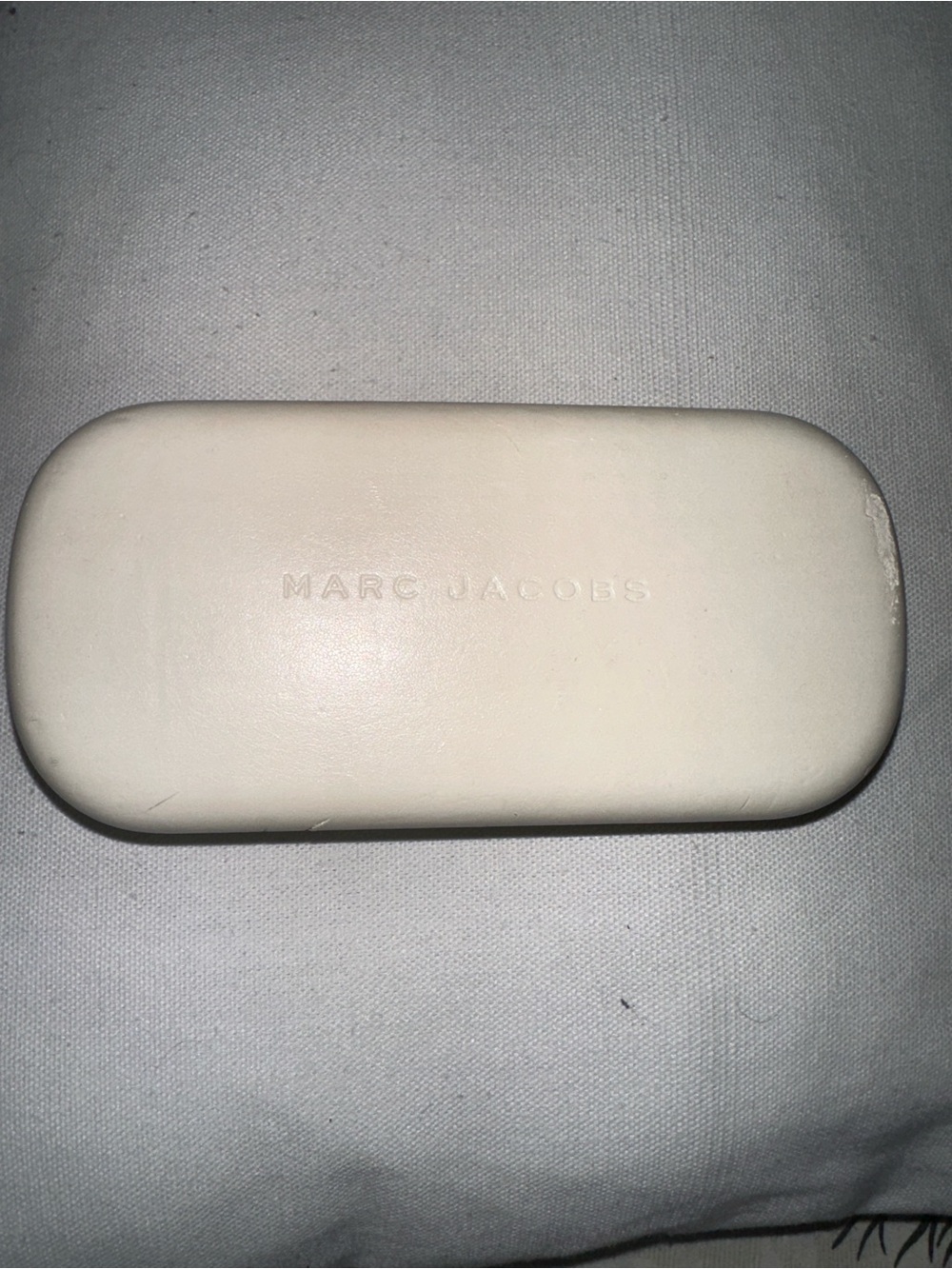 Marc Jacobs Cream Eyewear Case with Embossed Logo